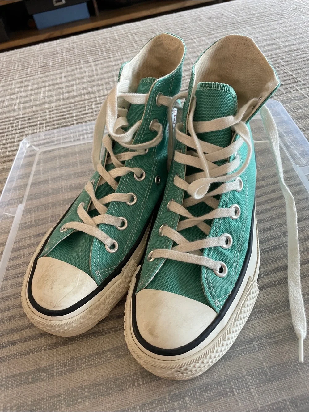 Converse Teal High-Top Sneakers (Made in Japan)